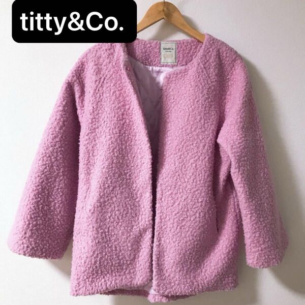 titty&Co. ティティアンドコー アウター コート ピンク S 裏起毛
