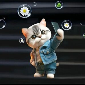 【車用芳香剤】ブルーの自撮り猫