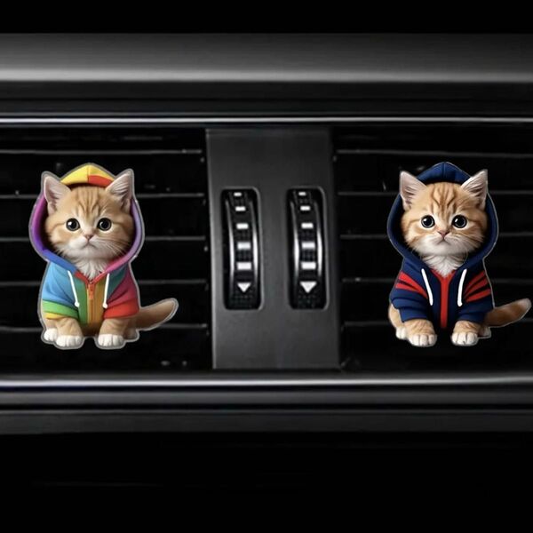 【猫テーマ】2個セット 車用芳香剤 アクセサリー カーフレグランス 猫 カー用品