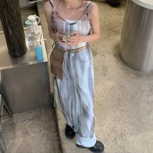大人気!シアーキャミワンピース 透け感 シースルー 重ね着 カジュアル トレンド