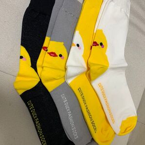 4足セット アヒル柄ソックス 未使用 色違い