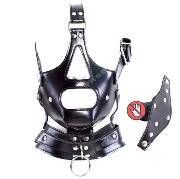 全頭 口枷マスク 調教 ハード フェイスマスク 顔面 拘束具 支配 フェチ BDSM コスプレ サブミッシブ ドミナ ギャグ 首輪