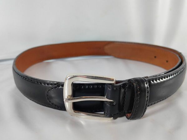【シェルコードバン】ホーウィン社製 高級黒艶馬革ドレスベルト 正規品 Alden