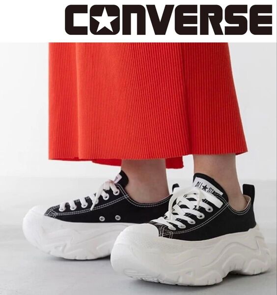 新品 CONVERSE コンバース ダットスニーカー オールスター シティハイク OX 厚底 スニーカー ローカット 24.5cm