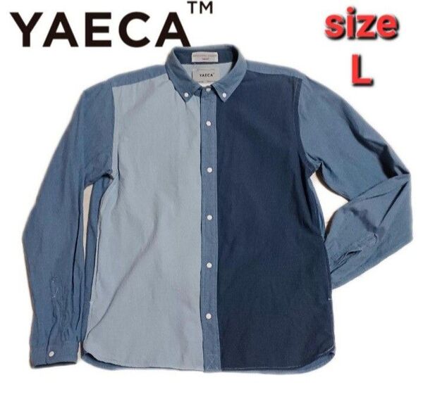 ヤエカ YAECA コンフォートシャツ オックスフォード生地 L 日本製 ボタンダウン 長袖 ブルー