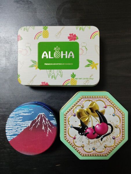 ゴンチャロフ アンジュジュC 葛飾北斎 ハワイホノルルクッキー缶 3点セット