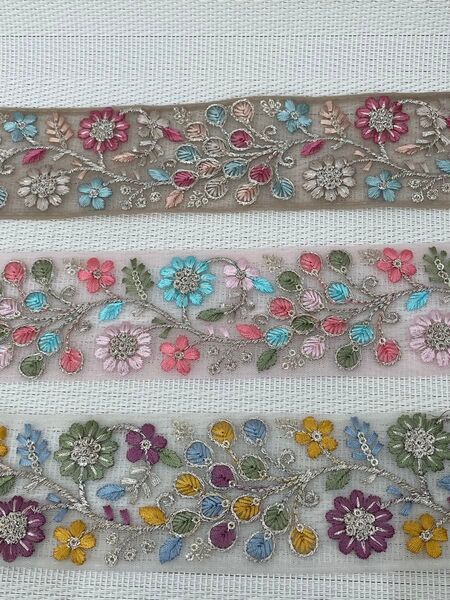 インド刺繍リボン お好きなリボン1m ハンドメイド ヘアアクセサリー ポーチ