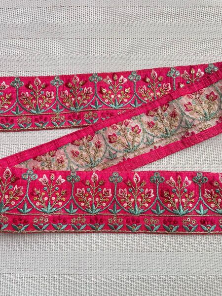 New インド刺繍リボン リボン1m ハンドメイド ヘアアクセサリー ポーチ