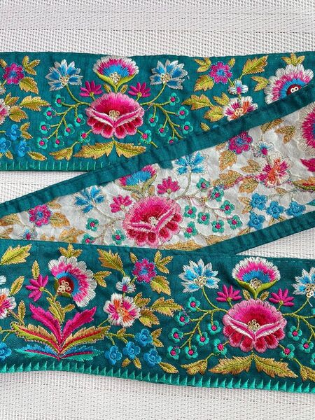 インド刺繍リボン リボン1m ハンドメイド ヘアアクセサリー ポーチ