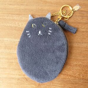 レイジースーザン 猫 ポーチ チャーム グレー ネコ バッグチャーム