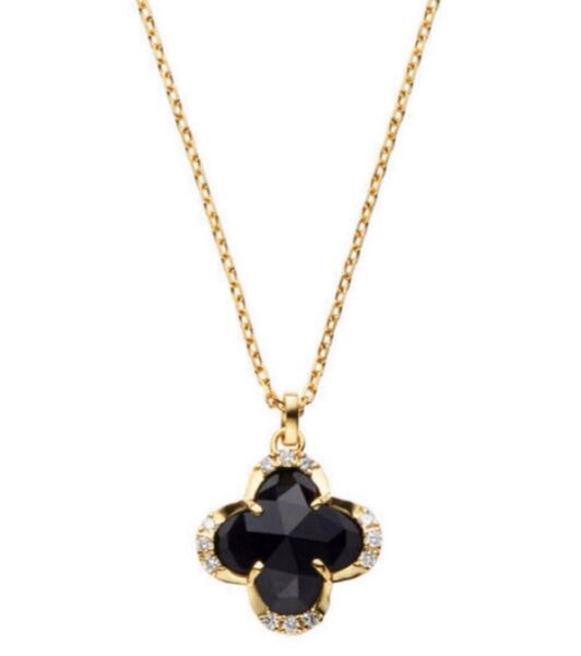 ヴァンドーム青山 ブラックカルセドニー ネックレス ゴールド ペンダント アクセサリー K18YG