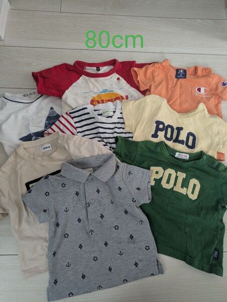 【まとめ売り】8枚 80cm 半そで 半袖 Tシャツ ポロシャツ 保育園 幼稚園 男の子 セット