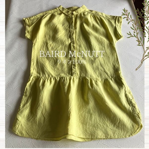 BAIRD McNUTT アイリッシュリネン100% 半袖チュニック 大きいサイズ LL