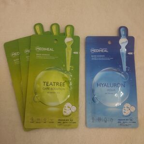 メディヒール TEATREE CARE SOLTION AP MASK JEX ×3枚 HYALURON AQUA ×1枚