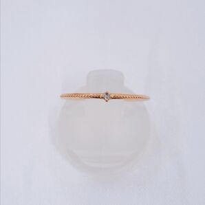 ete エテ リング K10 ダイヤモンド ミル打ち ダイヤ 一粒 0.01ct 7号