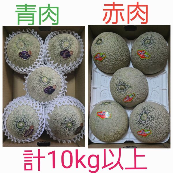 熊本県産 クインシーメロン【赤肉】 5×2箱 計10玉 セット