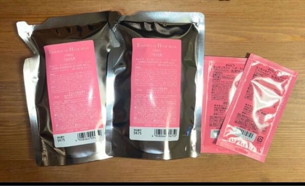 新品☆ORBIS オルビス エッセンスインヘアミルク つめかえ用 140g×2袋セット サンプル2枚付き