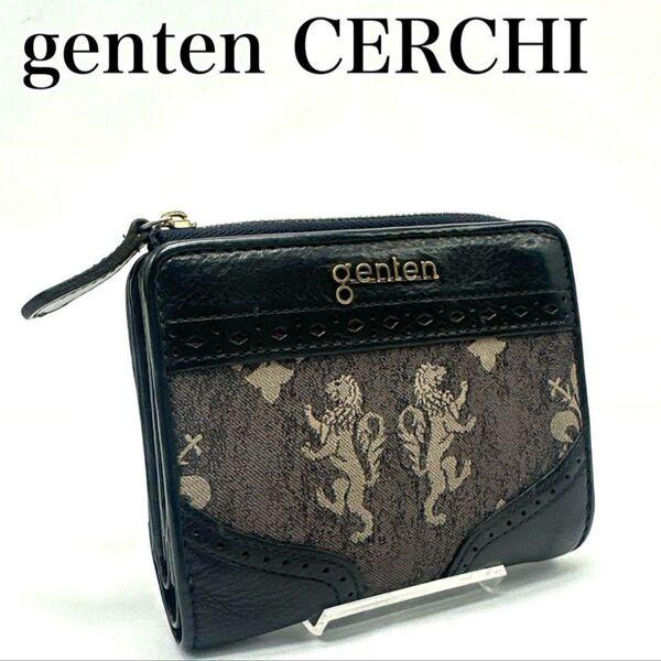 genten ゲンテン インタラクティング モノグラム 二つ折りジャガード チェルキ 財布