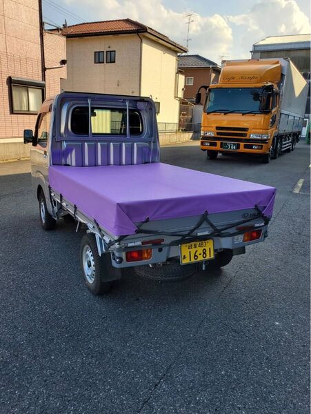 紫色 日本製 エステル帆布 ハイゼット キャリイ 軽トラ シート 荷台 カバー 耐候性 国産品 ダイハツ トラックシート国産 新品