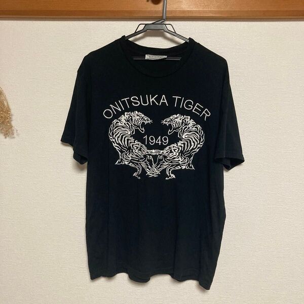 【美品】Onitsuka Tiger GRAPHIC TEE BLACK XLサイズ オニツカタイガー