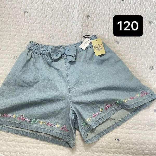 ショートパンツ 刺繍入り