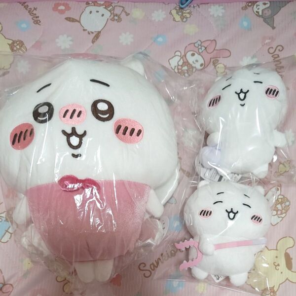 【新品未使用】 ちいかわ ぬいぐるみ3点セット ヤーッ!ぬいぐるみ、採取ぬいぐるみ、妖精なちいかわBIGぬいぐるみ