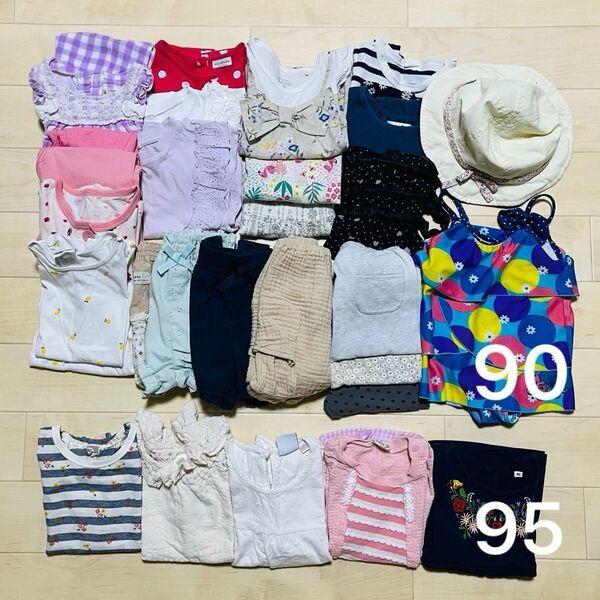 【バラ売り致します】女の子 夏服 半袖 半ズボン ワンピース 帽子 90 95