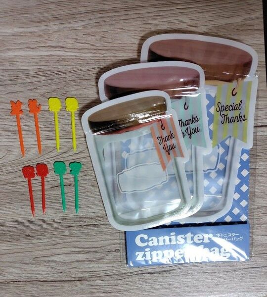動物型 ピック / キャニスター ジッパー バッグ お弁当 保管 保存 プレゼント