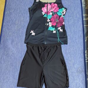 フィットネス水着 レディース 花柄 セパレート