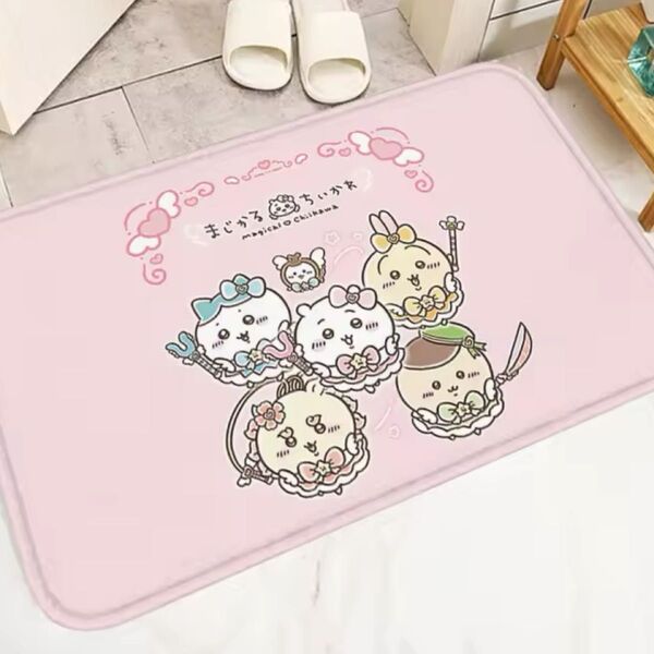 まじかるちいかわ うさぎ ハチワレ シーサー くりまんじゅう ラグ フロアマット