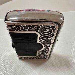 ZIPPOワニ革メタル十字架クロス金具ジッポライター煙草クロコダイル鰐クロコ ZIPPO ジッポー オイルライター