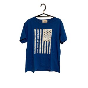 URGE 半袖Tシャツ アメリカ国旗 プリント ブルー Mサイズ