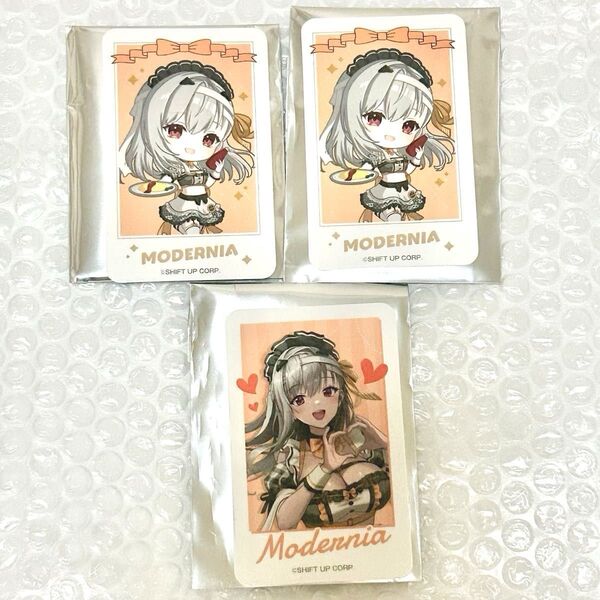 勝利の女神:NIKKE and GALLERY コラボカフェ トレーディングフォトカード モダニア 2種 3点