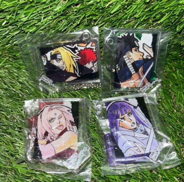 新品未使用NARUTO ボールチェーン付きアクリルキーホルダー4点