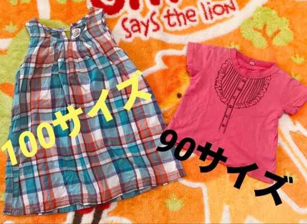 キッズチェックノースリーブワンピースF.O.KIDS ピンク半袖Tシャツ