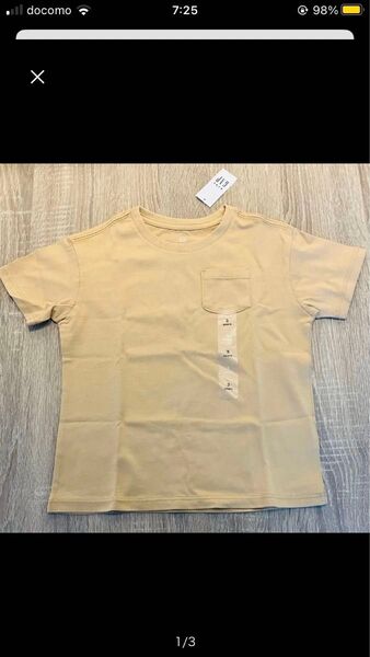 未使用 タグ付き baby GAP キッズ Tシャツ 無地 ベージュ 100cm