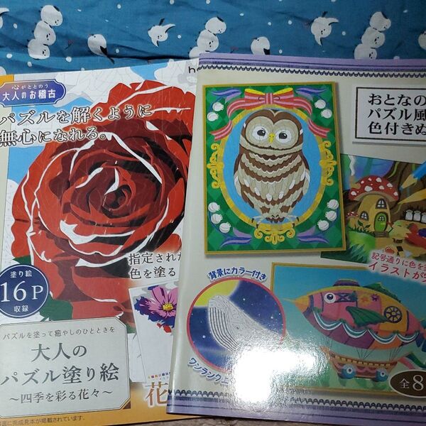 大人のパズル塗り絵2冊