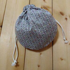 64 ハンドメイド リバティプリント チェック&ストライプ 巾着
