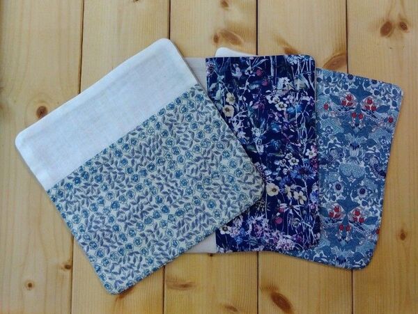 69 ハンドメイド ハンカチ 3枚セット リバティプリント ダブルガーゼ ミナペルホネン