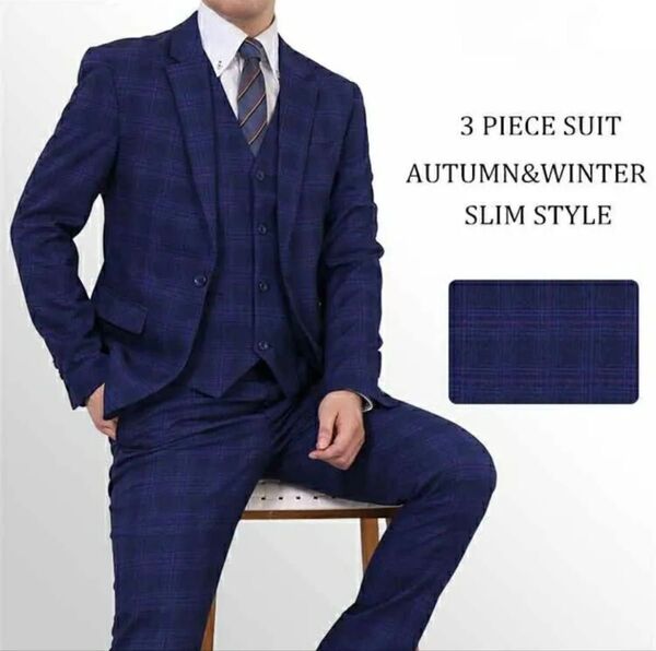 スーツ3点セット ビジネス メンズスーツ お洒落 通勤 在庫サイズM~2XL