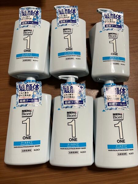 花王 メンズビオレ オールインワン ONE ボディソープ 超絶クール リフレッシュグリーンの香り 本体 6本