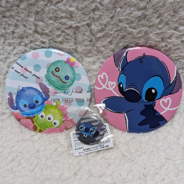 3点 缶バッジ ディズニーストア リロ&スティッチ スクランプ リトルグリーンメン disney stitch トイストーリー