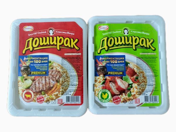 ロシア インスタント麺 Doshirak 牛肉+鶏肉 2個セット 90g