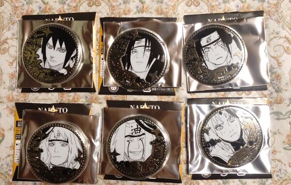 NARUTO ナルト ゴールデン缶バッジコレクション 第1弾 サスケ、イタチ、ネジ、ミナト、自来也、サクラ