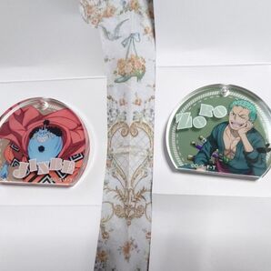 ONEPIECE ワンピース A new voyage! アクリルブロックキーホルダー ジンベエ、ゾロ