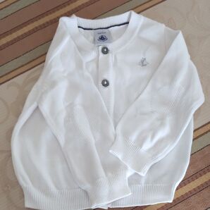 プチバトー カーディガン 白 8ans/128cm 子供服 キッズ服 ベビー服