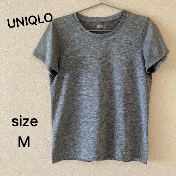 UNIQLO ユニクロ ドライEX クルーネック Tシャツ グレー M レディース 半袖