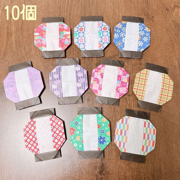 和柄提灯10個セット 壁面飾り 壁飾り 8月 お祭り 祭り 提灯 折り紙 千代紙 おりがみ 保育園 幼稚園 介護 施設 児童館