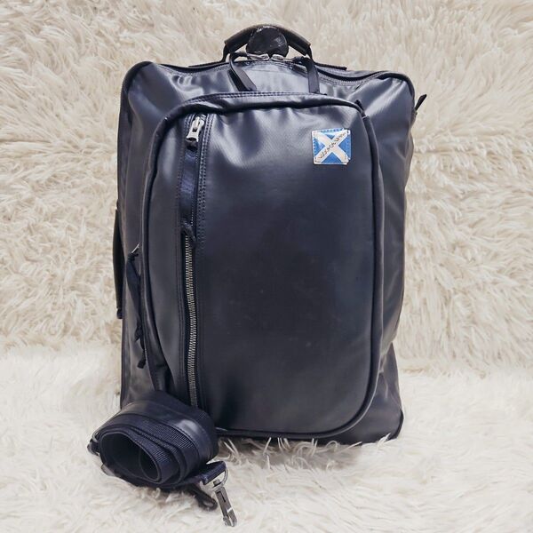 廃盤品 ラゲッジレーベル 3WAY ブリーフケース ビジネスリュック 青バッテン