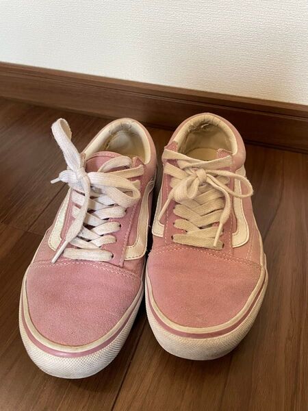 ピンク スエード VANSローカットスニーカー24cm